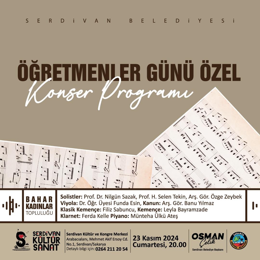 Serdivan Belediyesi'nden Öğretmenlere Özel Konser