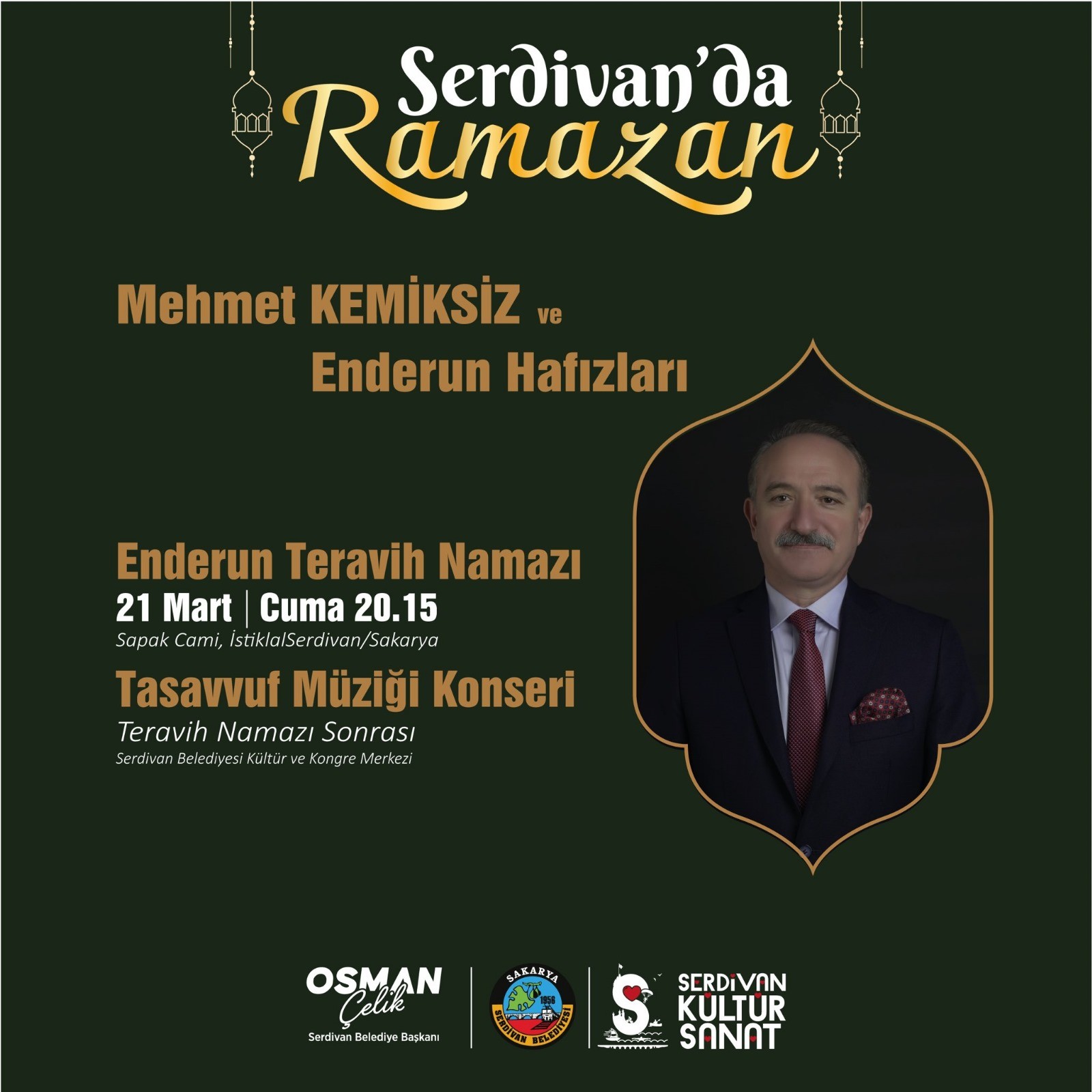 Serdivan’da Enderun Usulü Teravih Namazı ve Tasavvuf Müziği Konseri