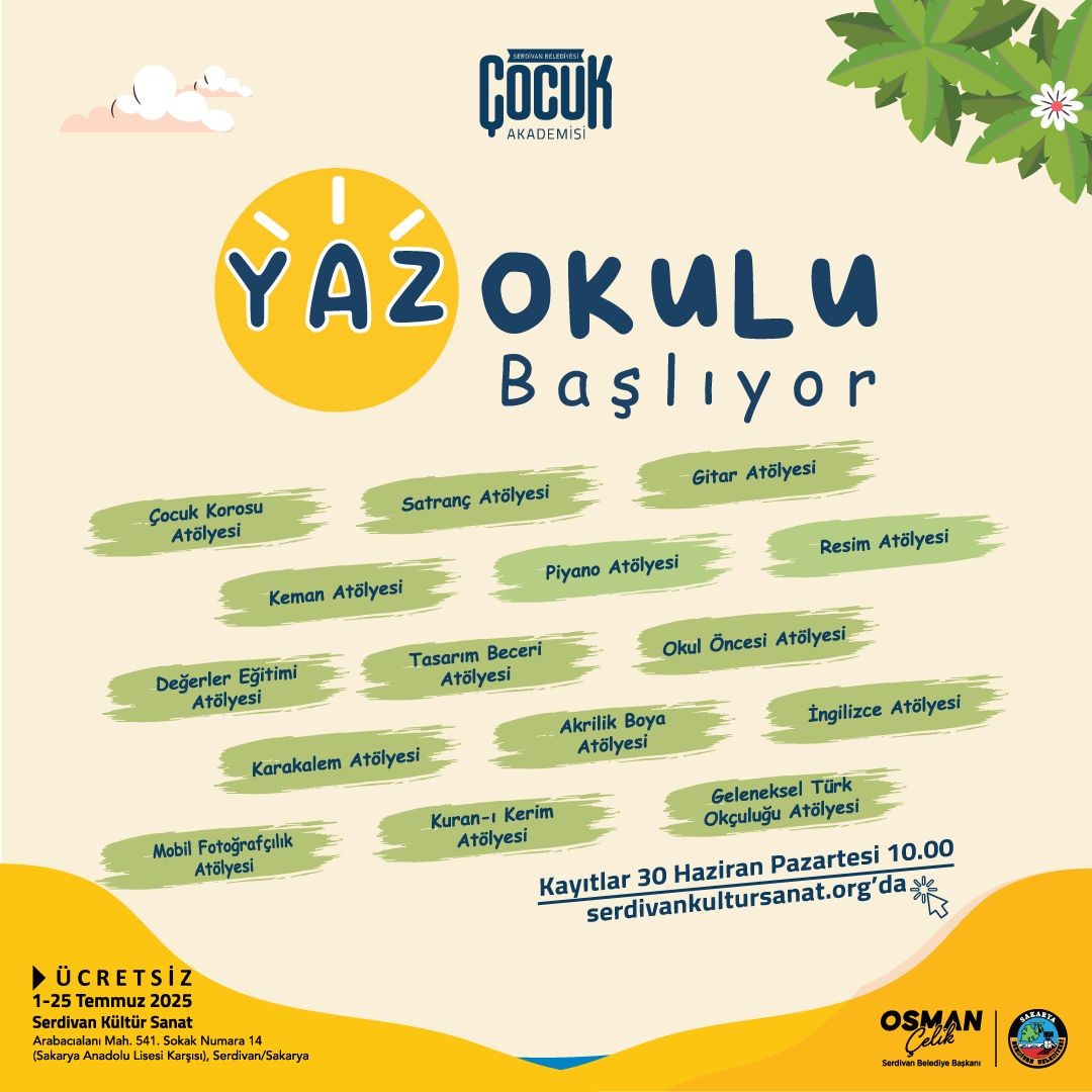 Serdivan Belediyesi’nden Yaz Tatiline Özel Programı