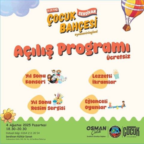 Serdivan Çocuk Bahçesi Yeni Döneme Başlıyor