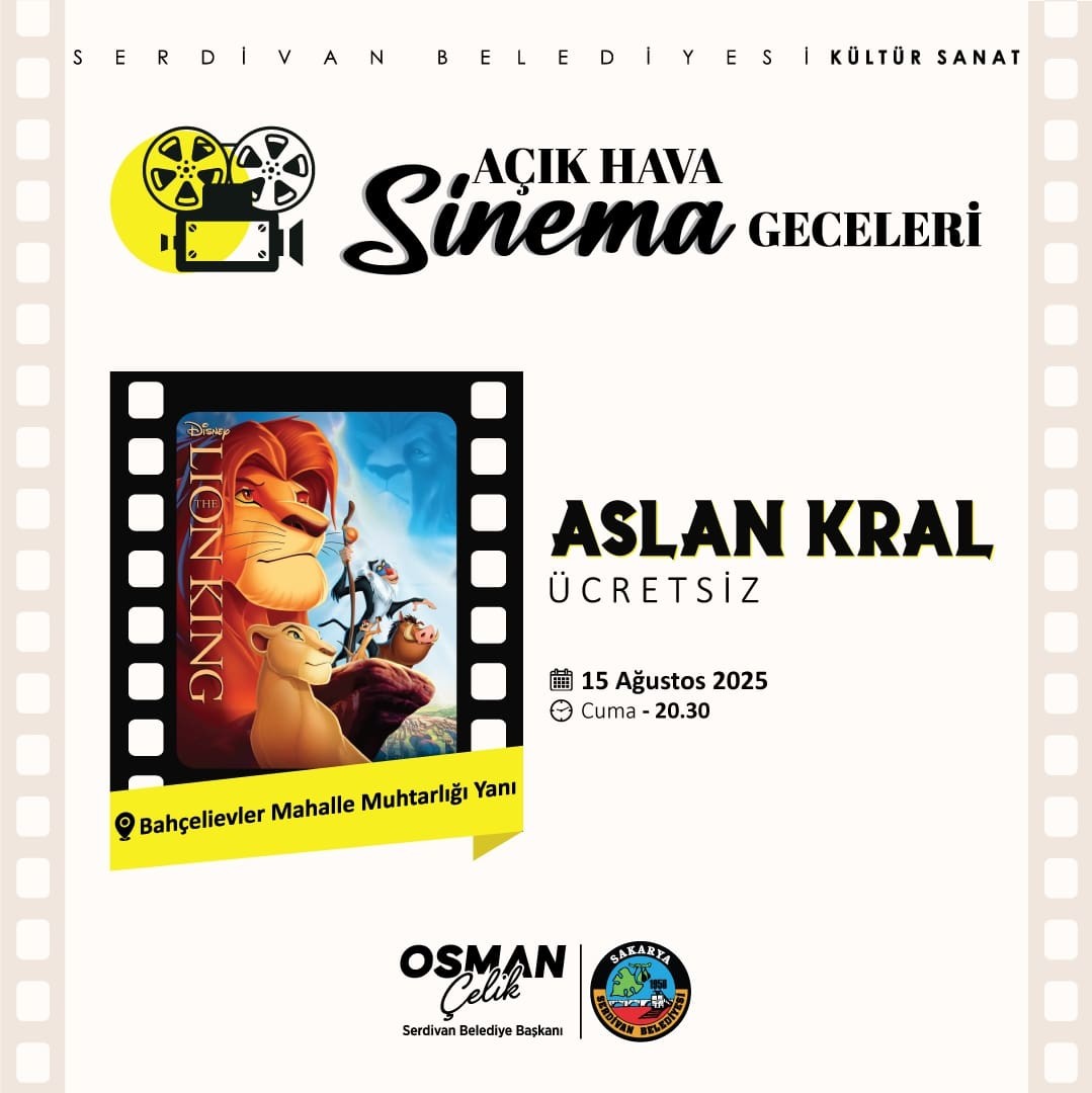 Serdivan’da Açık Hava Sinema Geceleri Devam Ediyor